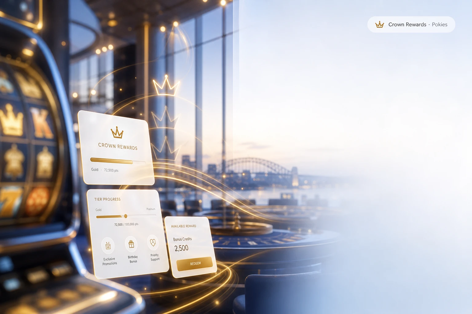 SkyCrown — premium pokies and live casino lobby